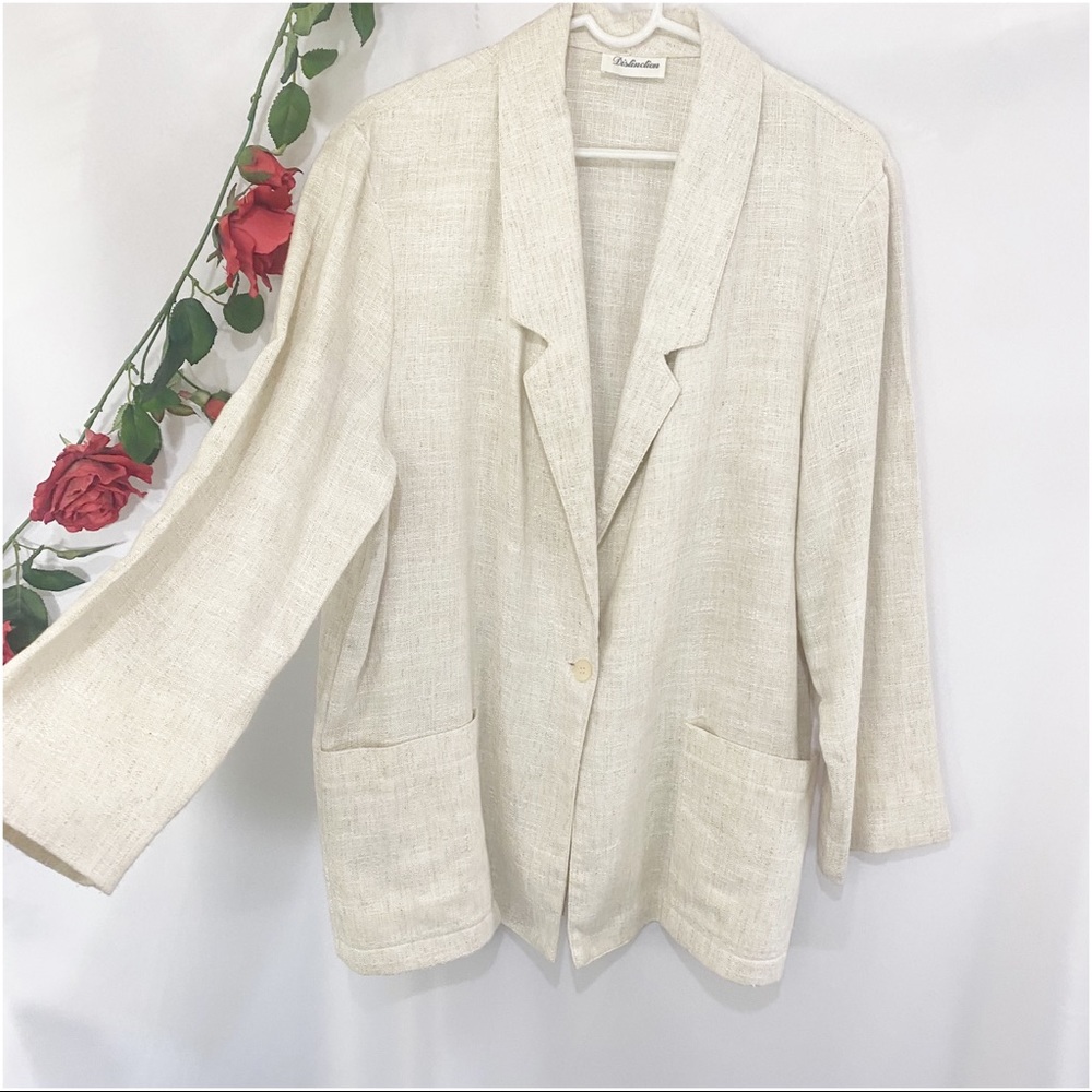 VTG Distinction Cream Blazer Suit Jacket